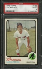 1973 TOPPS #165 LUIS APARICIO BOSTON RED SOX HOF PSA 9 VINTAGE GEM *CENTERED*