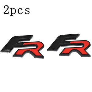2Pcs Black Red Metal For FR Rear/Steering Wheel Badge for Leon Ibiza Ateca Arona - Picture 1 of 6
