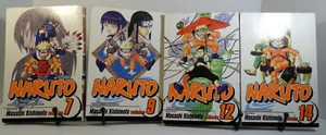 Naruto Volume 7, 9, 12, 14 Masashi Kishimoto 4 Book Lot Shonen Jump Manga Good - Picture 1 of 13