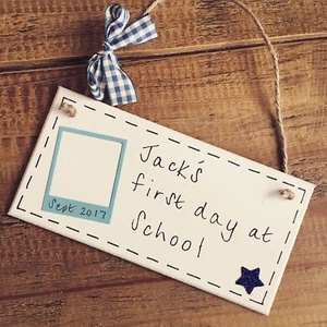 Personalised First Day Pre School Nursery Photo Frame Plaque Sign Gift Keepsake - Picture 1 of 4