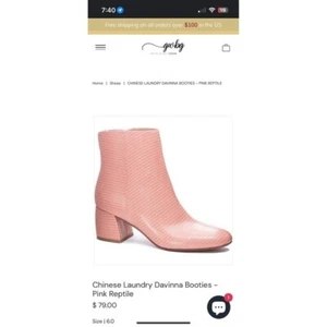 Chinese Laundry Davinna Boots Ankle Block Heel Women's Size 8M Pink/mauve - Picture 1 of 9