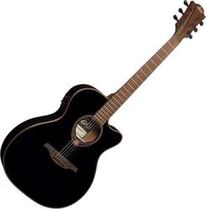 GITARRE ELECTRO ACOUST SLIM AUDITORIUM PAN COUPE LAG TRAMONTANE T118ASCE-BLK - Bild 1 von 5