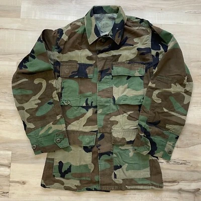 VTG ARMY Camouflage Jacket Button Up Tactical Hunter Jacket X-Small Military #04 - Image 1 of 4