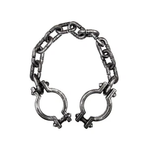 Convict Shackles Handcuffs 82cm Adult Halloween Prisoner Fancy Dress Accessory - Picture 1 of 3