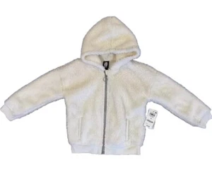 Ideology Girls SOFT Sherpa Hoodie Jacket Full Zip, Ivory Cloud, Size 5, NWT - Picture 1 of 8