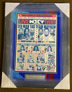 2016 WWE NXT Big Apple Breakdown Multi Signed Framed Event Card Poster Photo JSA - Picture 1 of 4