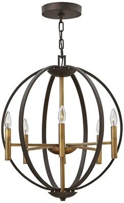 Colgante Hinkley Euclides 22 1/4" Ancho Bronce Español 6 Luces Foto 1 de 2