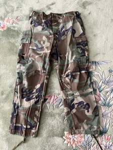 Combat Trousers Camo Military Cargo Pants Utility Mens Large Regular Woodland - Picture 1 of 4