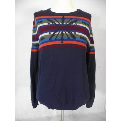 Mossimo Supply Co sweater mens large Blue native Navajo long-sleeve cotton - Image 1 of 4