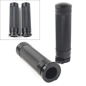 CNC Handlebar Hand Grips Black for Harley Sportster Dyna Softail Touring Fatboy - Picture 1 of 12