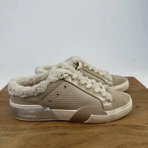 New Womens Dolce Vita Zantel Shearling Tan/Silver Casual Sneakers Shoes Sz 7 M - Picture 1 of 8