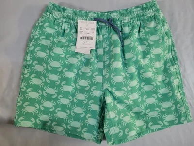 Bañador Crewcuts para niños talla 3 estampado de cangrejo verde y blanco Foto 1 de 4
