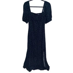 Madewell Dress Womens Sz 6 Floral Sweetheart Puff Sleeve Midi Coquette Romantic - Picture 1 of 11
