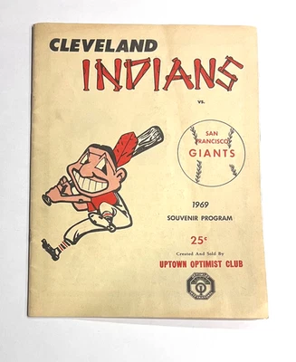 1969 Cleveland Indians Vs San Francisco Giants Spring Training Program - Image 1 of 4