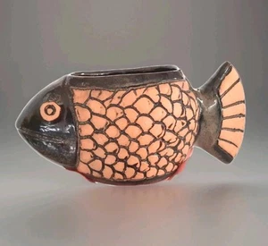 Plantador de peces estilo David Stewart vintage de gres de mediados de siglo RARO verde - Imagen 1 de 17