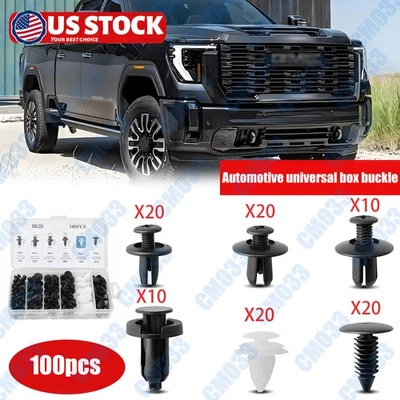100x Guardabarros Forro Sujetador Remache Empuje Clips Retenedor 6 Tamaño Universal Para GMC Foto 1 de 4