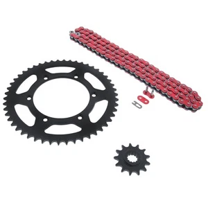 Cadena y piñón rojo sin junta tórica 1990-1998 para Suzuki RMX250 520-114L negro 13/50 - Imagen 1 de 4