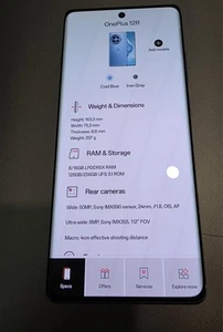 OnePlus 12R 256GB 16GB RAM Cool Blue Factory Unlocked CPH2611 DEMO RETAIL MODE! - Afbeelding 1 van 7