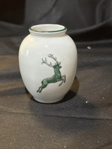 lilien porzellan austria Green Leaping Stay Small Bud Vase 3 1/4 In - Picture 1 of 8