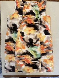 Calvin Klein Seam Dress Linen Blend Watercolor Women’s Size 20W Art To Wear - Picture 1 of 4