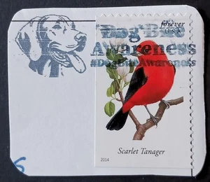 2014 USA Forever Scarlet Tanager Songbirds Series 4888 Dog Cancel Stamp Used  - Picture 1 of 1