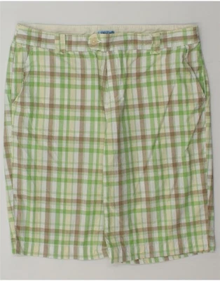 Pantalones cortos chinos IZOD para mujer EE. UU. 16 2XL W38 algodón a cuadros verdes LV04 Foto 1 de 3