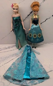 Mattel Disney Frozen Fever Geburtstagsparty Elsa und Anna Puppen komplett Outfits - Bild 1 von 11