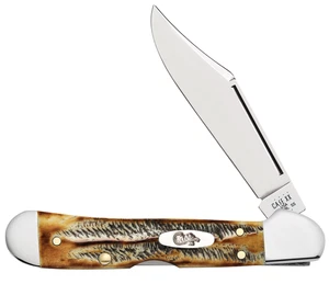 Case xx Knives Mini Copperlock 6.5 BoneStag 65327 Pocket Knife Stainless - Picture 1 of 4