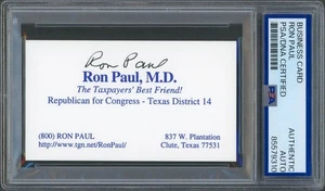 Ron Paul SIGNED Business Card Slabbed PSA DNA Auto - Picture 1 of 2