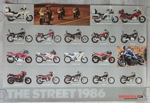 Original Händler ausgestellt Vintage Poster 1986 Honda Motorrad Line-up 27"x40"  - Bild 1 von 5