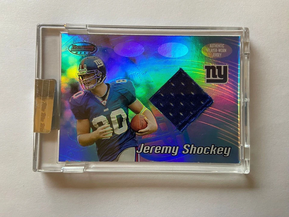 2002 BOWMAN'S BEST JEREMY SHOCKEY GAME USED JERSEY TOPPS UNCIRCULATED SEALED - Image 1 of 3