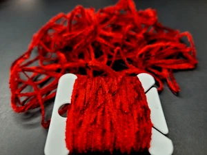 RAYON MICRO CHENILLE - 5 Yd Pack - Fly & Jig Tying Material - RED - Made in USA - Picture 1 of 2