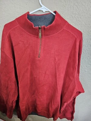 Caribbean Joe Rojo 1/4 Cremallera Pullover Sudadera Chaqueta Para Hombre Talla 2XL Elástica  Foto 1 de 4