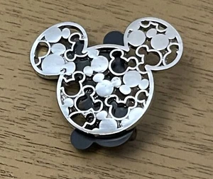 Disney World 2010 Park Pin Mickey Icon with Mini Cutouts Silver Tone - Picture 1 of 12