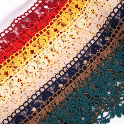 10.5cm Width Embroidered Hollow Lace Trim Ribbon Fabric DIY Dress Sewing Craft - Image 1 of 4