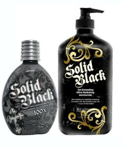 Millennium tanning SOLID BLACK 100X Tan Bed Bronzer + SOLID BLACK TAN EXTEND - Picture 1 of 1