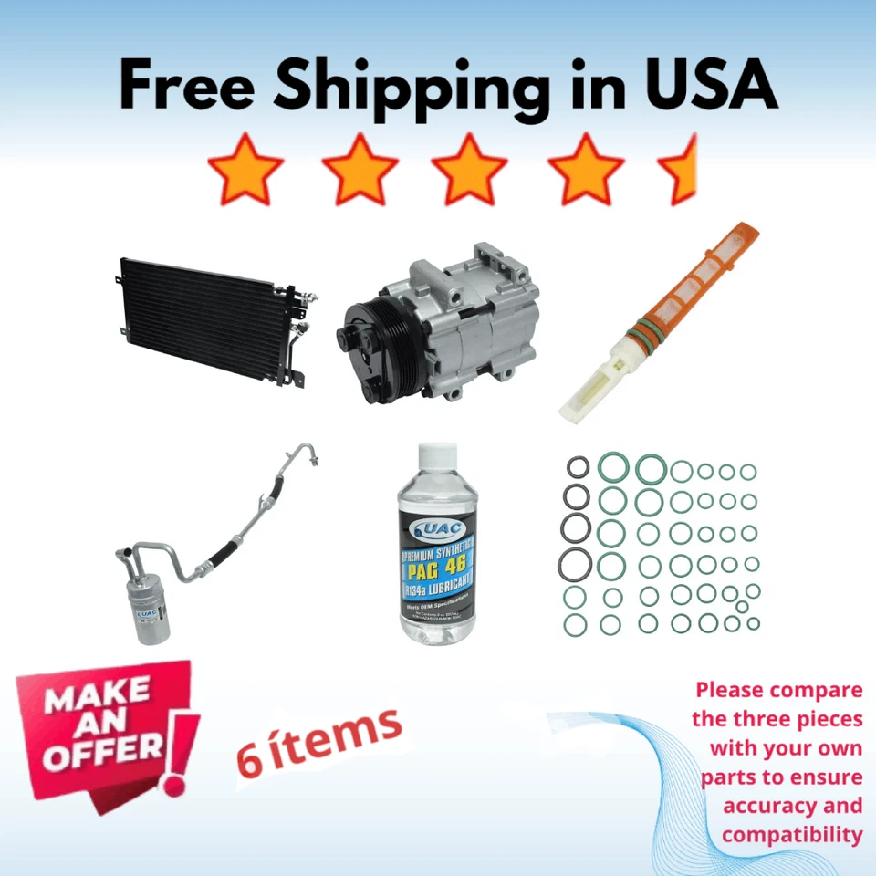 Compressor, Condenser & Driers A/C Fit Ford Taurus 2001, Mercury Sable 2001 - Image 1 of 4