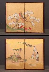 nw3347 Folding Screen "Golden Pheasant & Queen Mother of the West" - Bild 1 von 14
