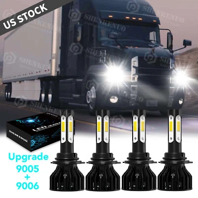 Bombillas de faros LED de 4 lados haz alto/bajo para camión MACK Vision CX CXN CV 1998-2015 Foto 1 de 4