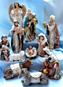 Set of 11 large Nativity figures. tallest 8" (89342) - Picture 1 of 13