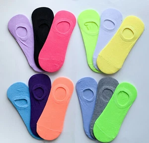 3-6-12 Mujer No-Show Liner Corte bajo Invisible Loafer Algodón Calcetines Colores - Imagen 1 de 2