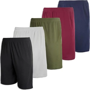 Boys' 5-Pack Mesh Active Athletic Performance Basketball Shorts with Pockets - Picture 1 of 12