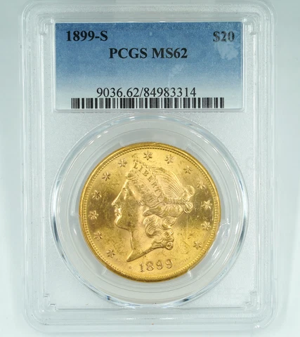 1899-S PCGS MS62 $20 Gold Liberty Double Eagle Cover