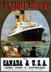Shipping Poster - Canadian Pacific Transatlantic - 1922 - Vintage Reprint A4 - Picture 1 of 1