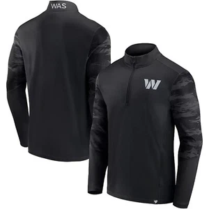 Washington Commanders NFL Blackout Ringer Quarter Zip Jacket 2XL by Fanatics/NWT - Picture 1 of 3