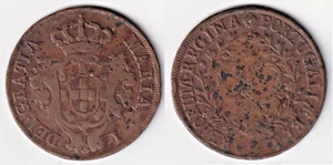 Portugal Azoren 20 Rei Breites Kupfer 1796 (?) Maria I die fromme Münze KM #3 Zirkus - Bild 1 von 1