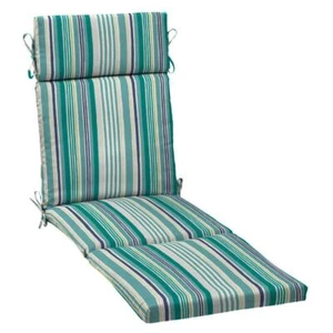 ARDEN SELECTIONS Outdoor Chaise Lounge Cushion 21"x72"x2.5" Teal Cobalt Striped