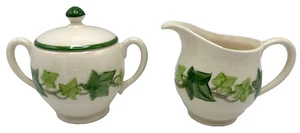 Franciscan Ivy Creamer and Sugar Bowl with Trim and Lid Earthenware Made in USA - Picture 1 of 8