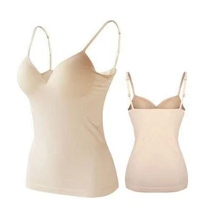 Women’s Camisole/Tank Top with Built in Shelf Bra & Adjustable Spaghetti Straps - Picture 1 of 6