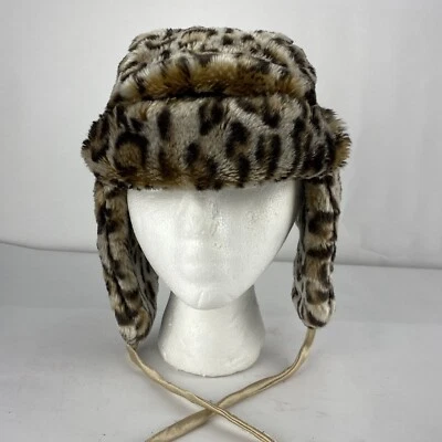 Chapéu aba orelha estampa leapord H&M mede 20” em torno do inverno frio extremo tamanho 6-8Y - Imagem 1 de 4